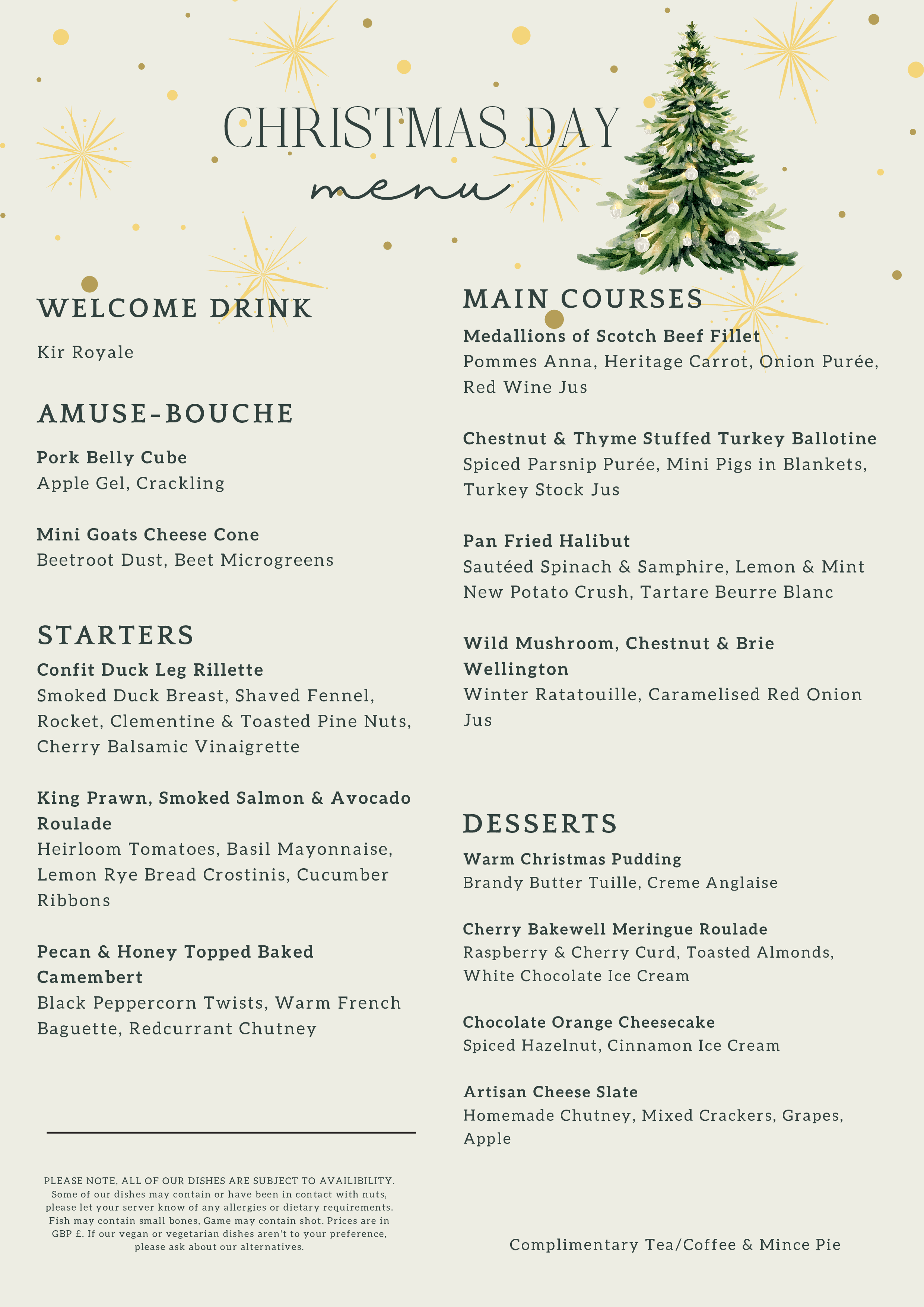 Christmas Day Menu