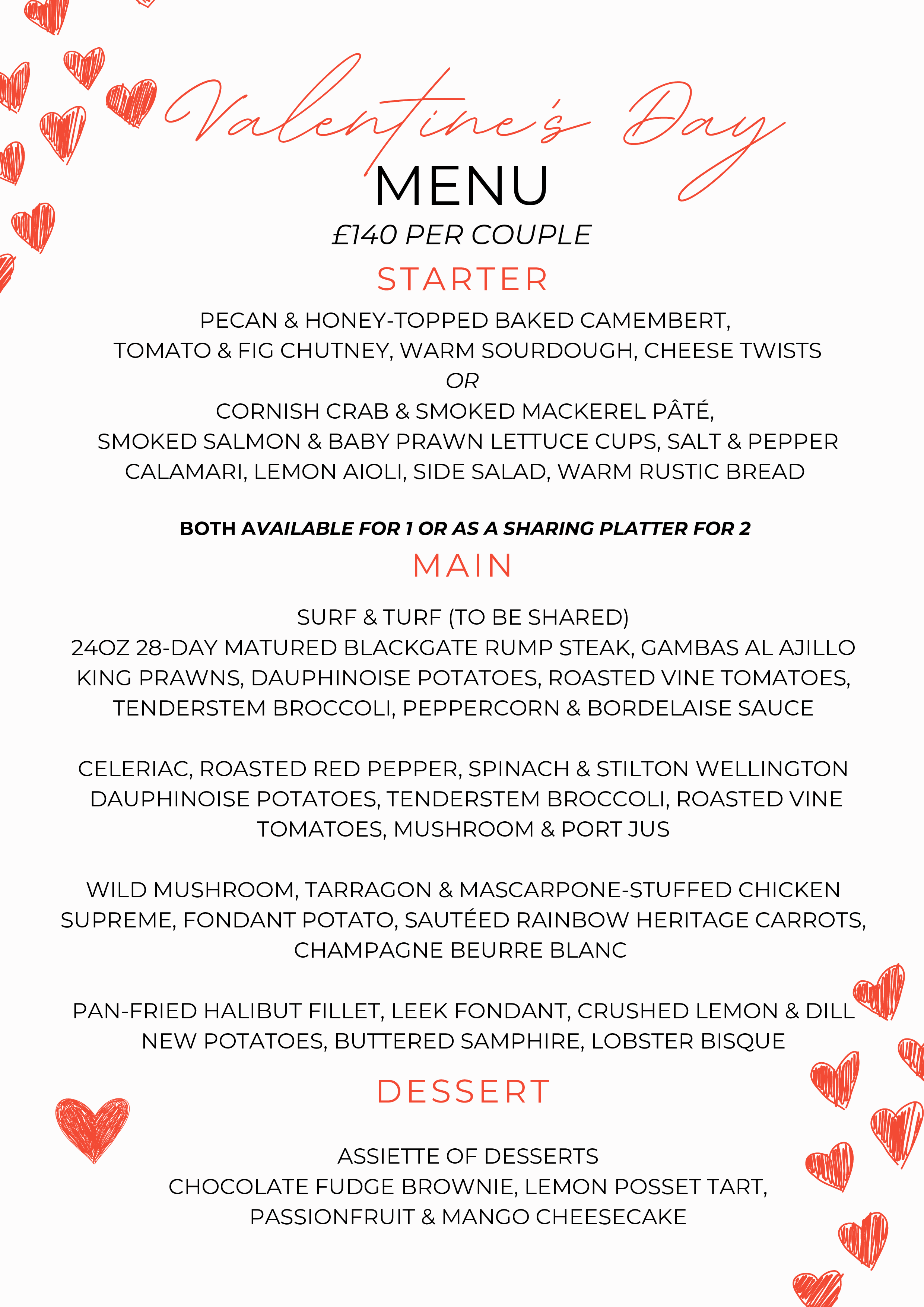 valentines day menu 2026